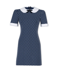 Collared Polka Dot Dress - DIHSAN