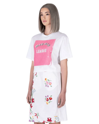 Sequinned Logo Cropped T-Shirt