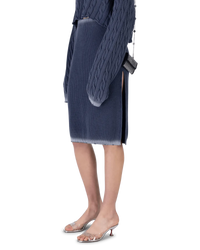 Cotton Ribbed Midi Skirt