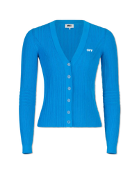 Logo-Stamped Ribbed Knit Cardigan - DIHSAN