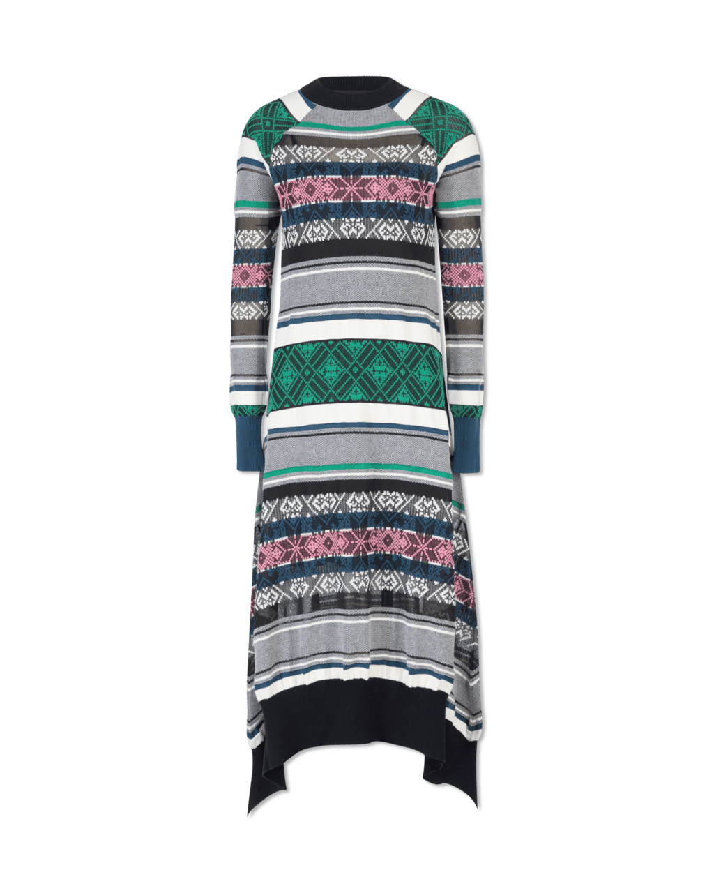 Jacquard Knit Sweater Dress