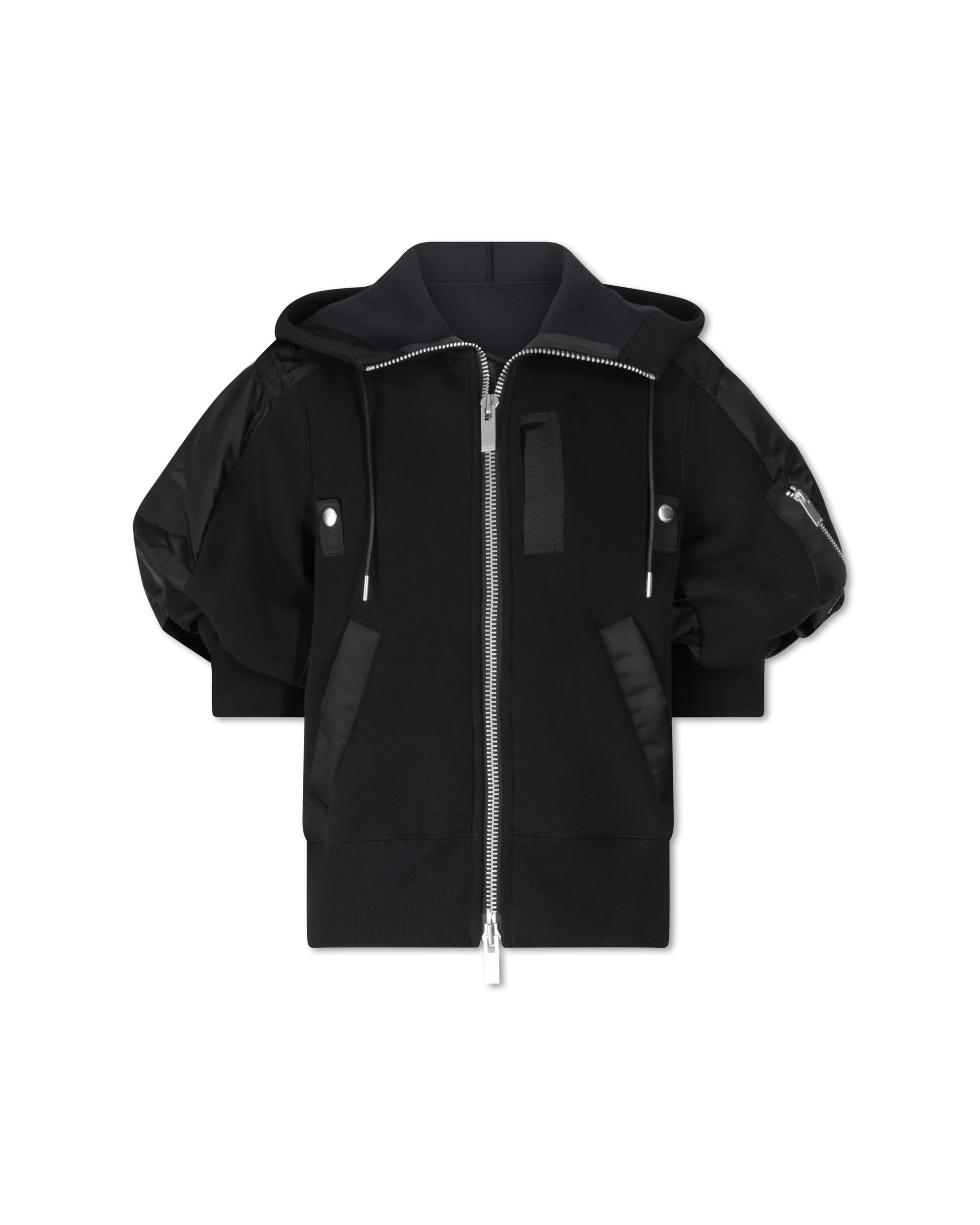 Short Sleeve Hooded Zipup Jacket