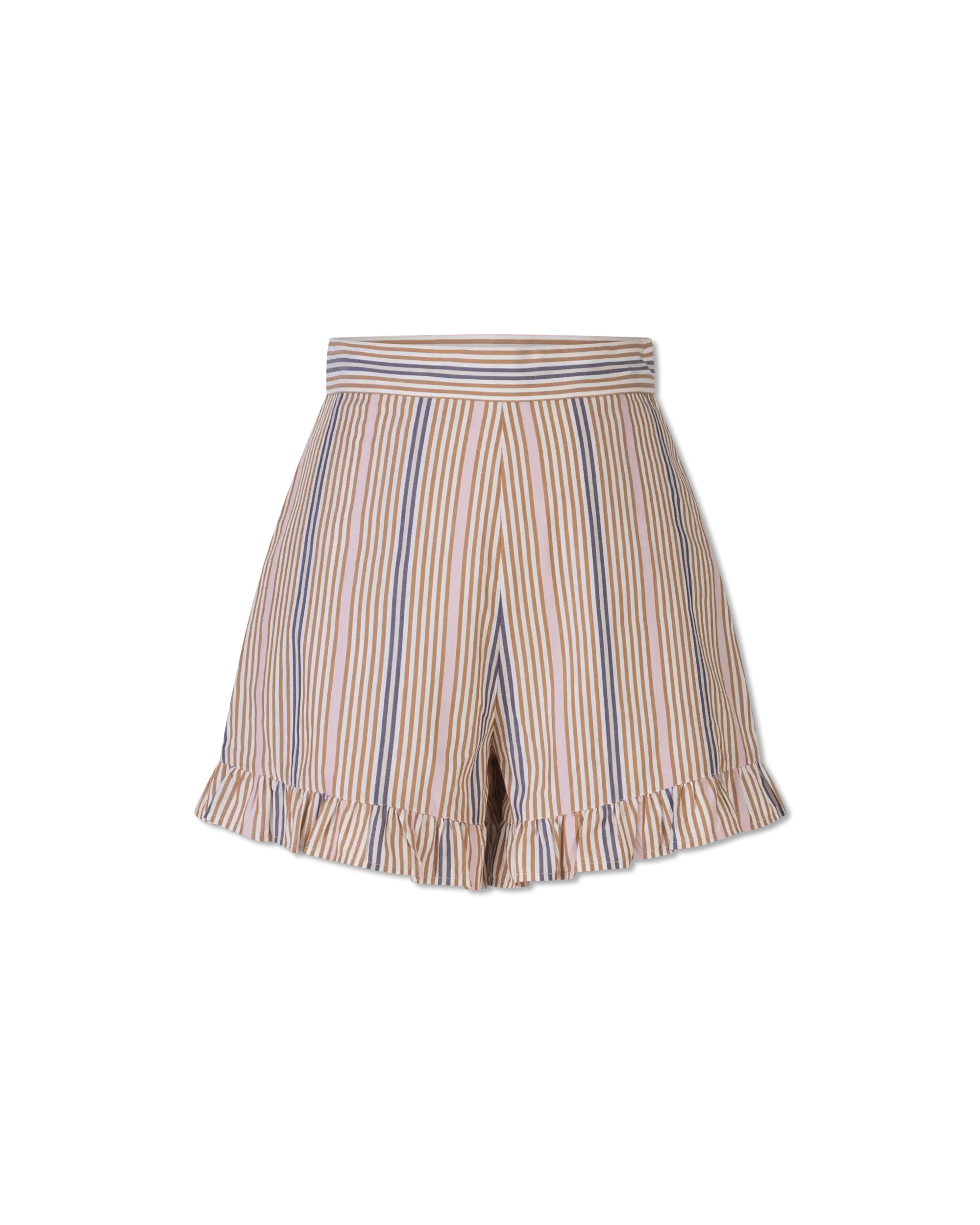 Striped Poplin Mini Shorts
