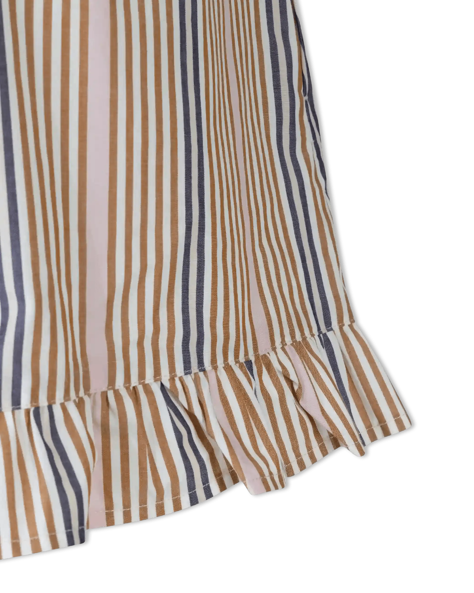 Striped Poplin Mini Shorts