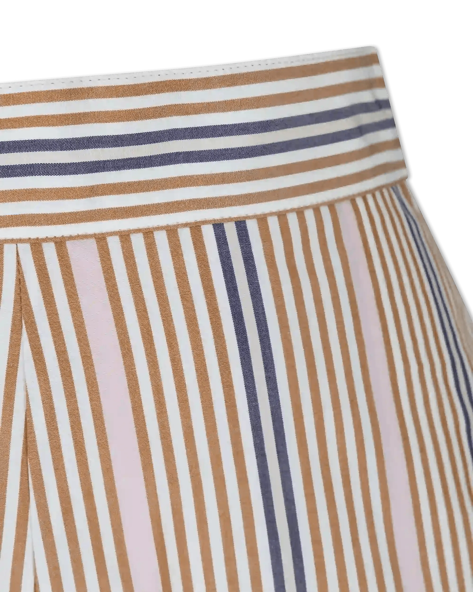 Striped Poplin Mini Shorts