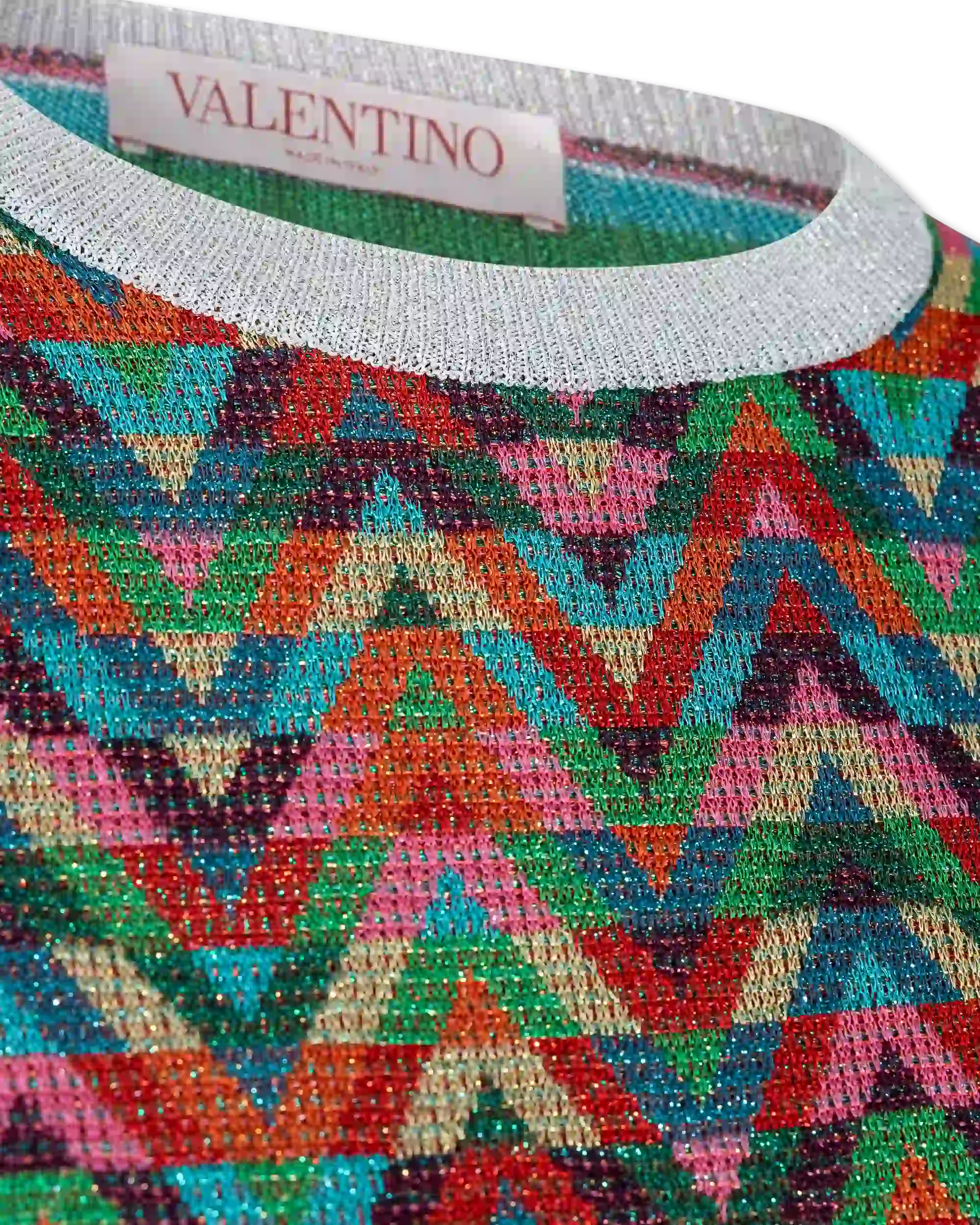 V Optical Multicolor Crewneck Sweater