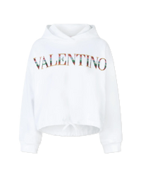 Valentino Logo Embroidered Hoodie - DIHSAN