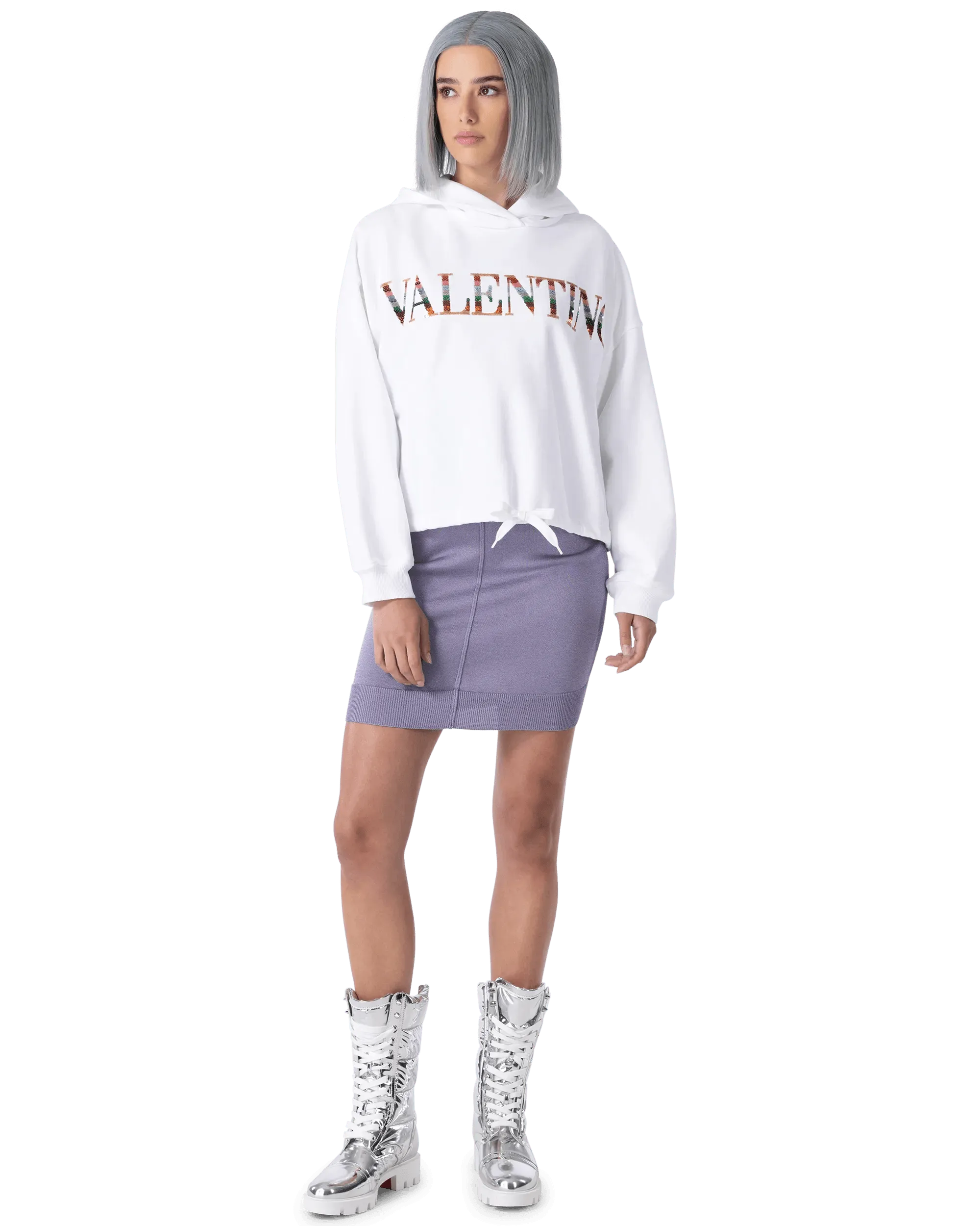 Valentino Logo Embroidered Hoodie