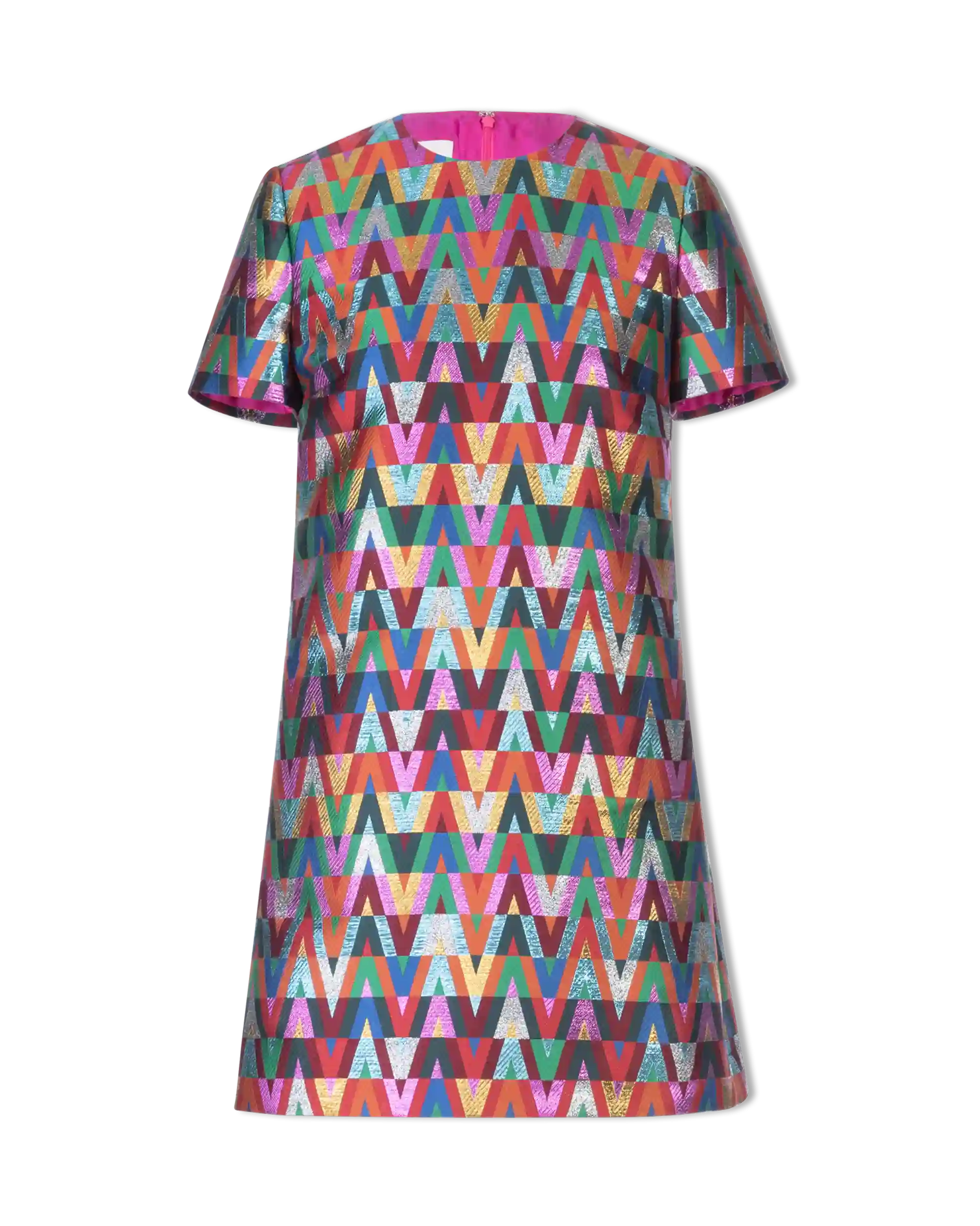 V Optical Multicolor Printed Mini Dress